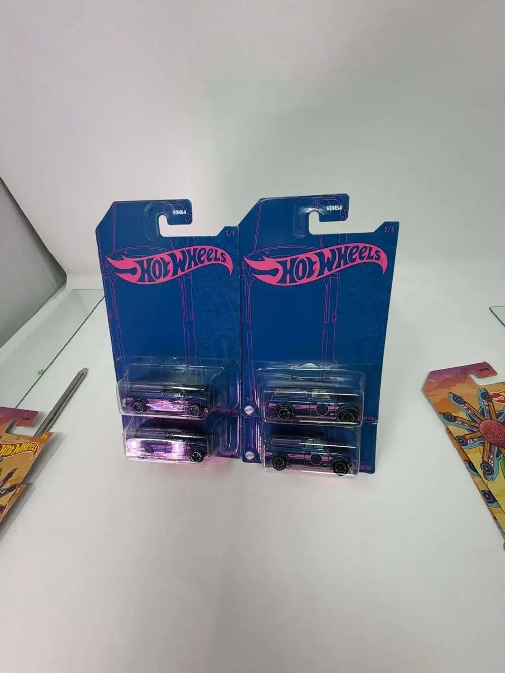 Hot Wheels 54th Anniversary 67 Austin Mini Van Blue & Pink 2/5
